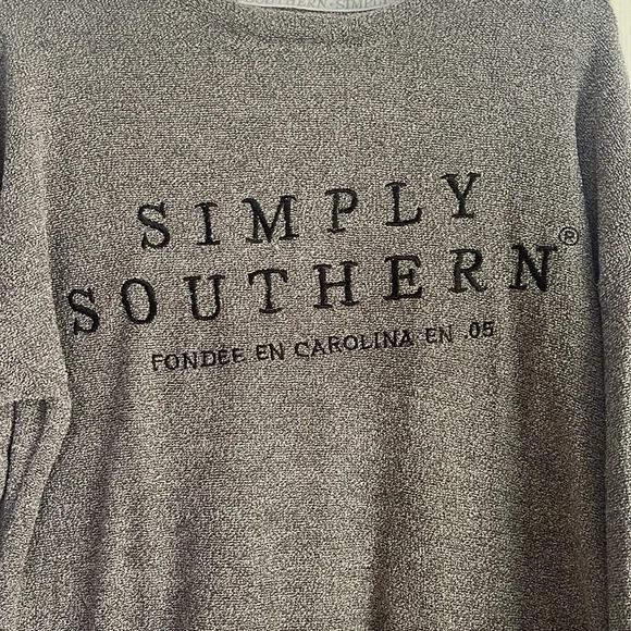 Simply Southern Gray Crewneck Terry Sweatshirt - Picture 2 of 4